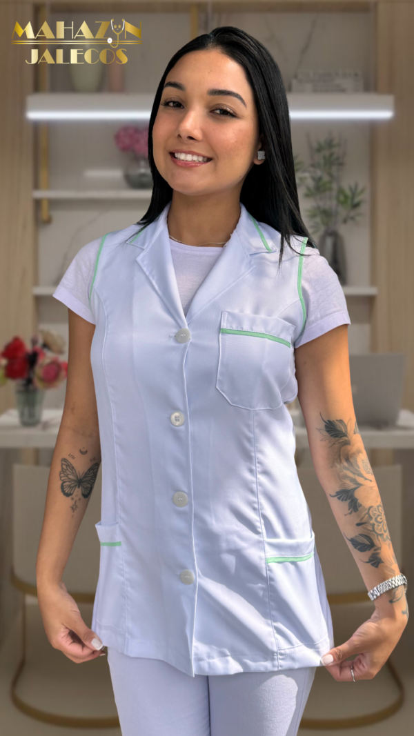 Jaleco Bianca  - Detalhes Verdes