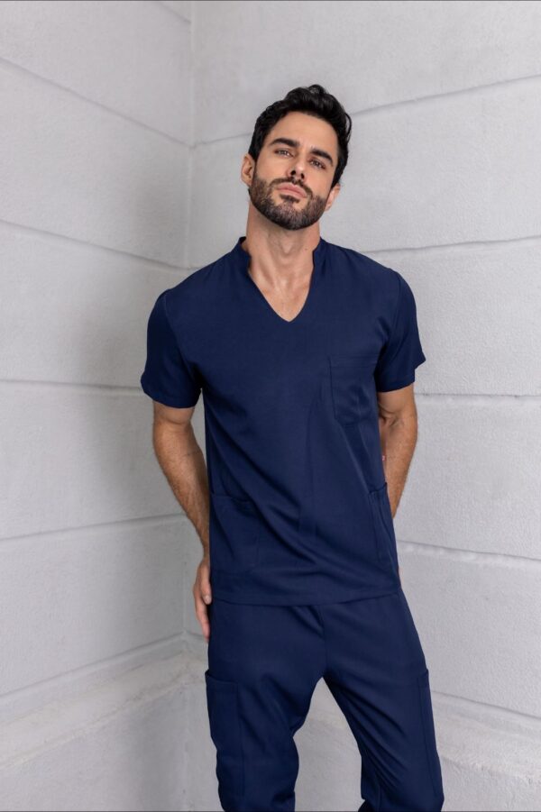 Scrub Masculino Gola U - Azul